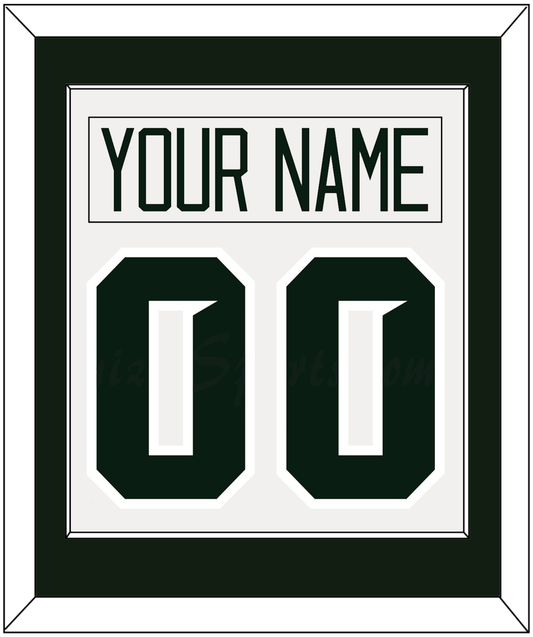 Michigan State Hockey Nameplate & Number (Back) Combined - Home White - Essential Tier 1
