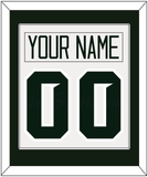 Michigan State Hockey Nameplate & Number (Back) Combined - Home White - Single Mat 1