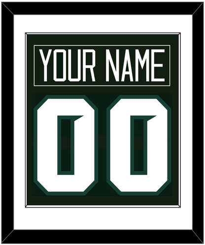 Michigan State Hockey Nameplate & Number (Back) Combined - Road Green - Essential Tier 1