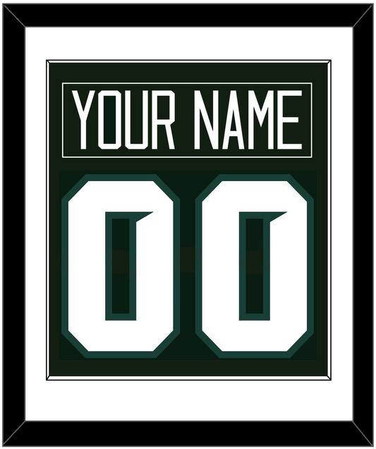 Michigan State Hockey Nameplate & Number (Back) Combined - Road Green - Essential Tier 1