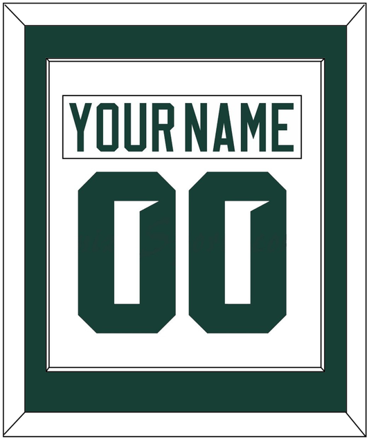 Michigan State Hockey Nameplate & Number (Back) Combined - Home White (2017-2019) - Essential Tier 1