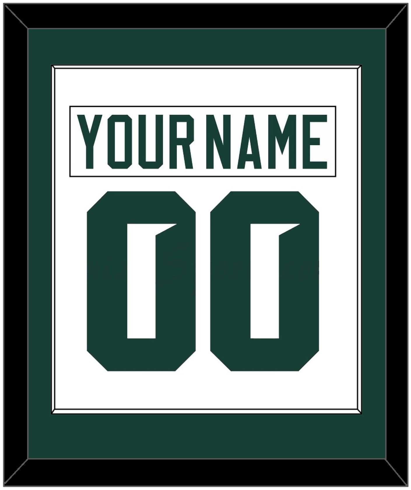 Michigan State Hockey Nameplate & Number (Back) Combined - Home White (2017-2019) - Essential Tier 1