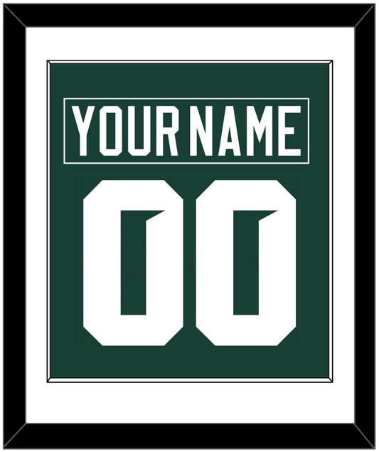 Michigan State Hockey Nameplate & Number (Back) Combined - Road Green (2017-2019) - Essential Tier 1