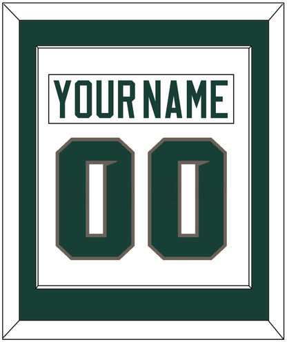 Michigan State Hockey Nameplate & Number (Back) Combined - Home White (2006-2007) - Essential Tier 1