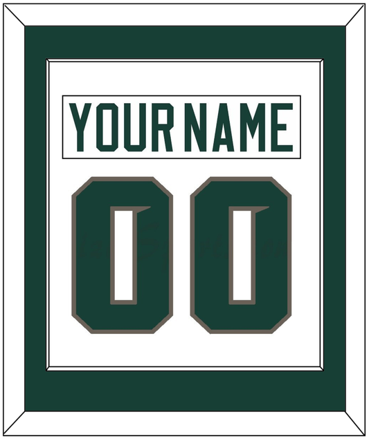 Michigan State Hockey Nameplate & Number (Back) Combined - Home White (2006-2007) - Essential Tier 1