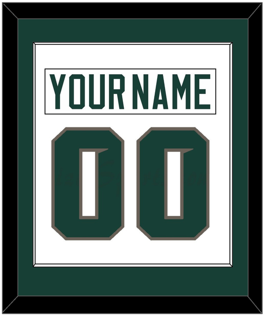 Michigan State Hockey Nameplate & Number (Back) Combined - Home White (2006-2007) - Essential Tier 1
