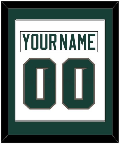 Michigan State Hockey Nameplate & Number (Back) Combined - Home White (2006-2007) - Essential Tier 1