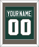 Michigan State Hockey Nameplate & Number (Back) Combined - Road Green (2006-2007) - Single Mat 2