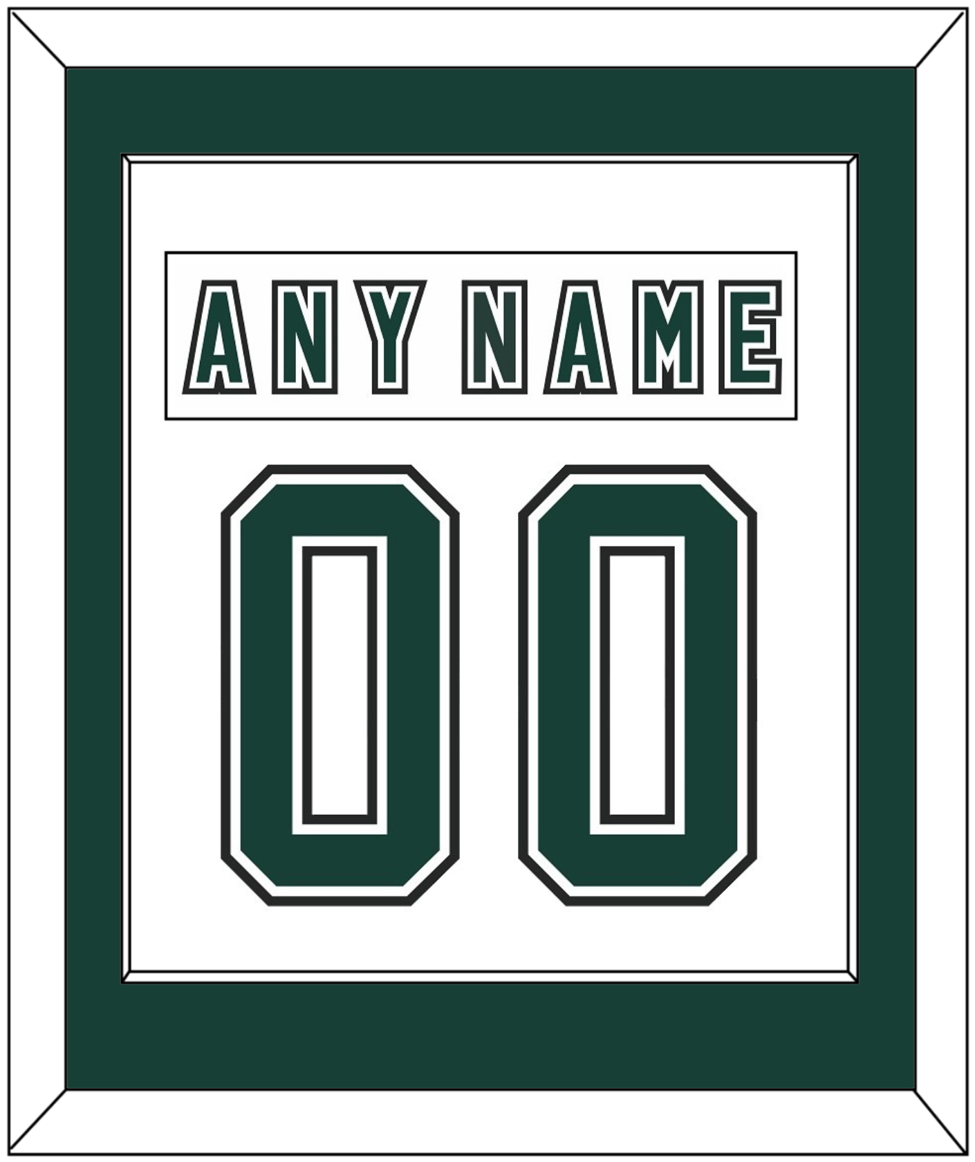 Michigan State Hockey Nameplate & Number (Back) Combined - Alternate Home White (2006-2007) - Essential Tier 1