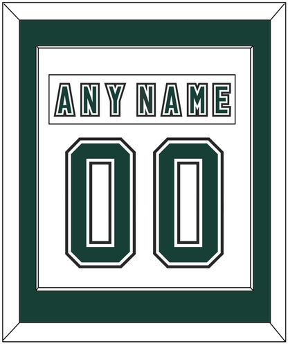 Michigan State Hockey Nameplate & Number (Back) Combined - Alternate Home White (2006-2007) - Essential Tier 1