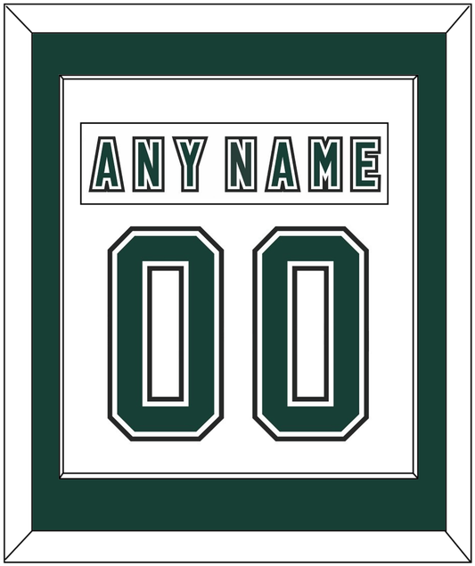 Michigan State Hockey Nameplate & Number (Back) Combined - Alternate Home White (2006-2007) - Essential Tier 1