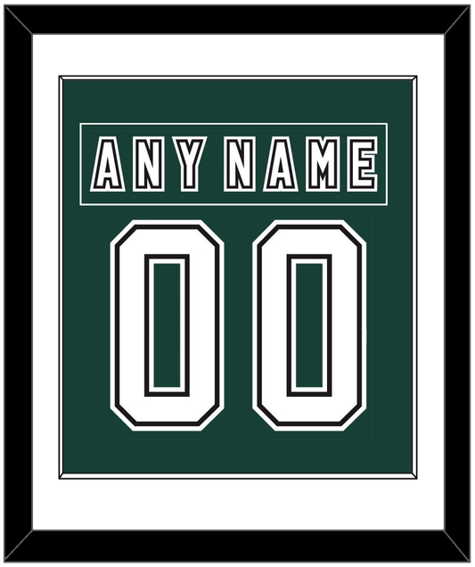 Michigan State Hockey Nameplate & Number (Back) Combined - Alternate Road Green (2006-2007) - Essential Tier 1