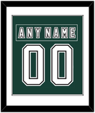 Michigan State Hockey Nameplate & Number (Back) Combined - Alternate Road Green (2006-2007) - Single Mat 1