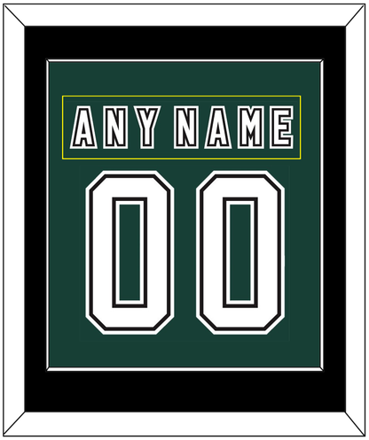 Michigan State Hockey Nameplate & Number (Back) Combined - Alternate Road Green (2006-2007) - Essential Tier 2
