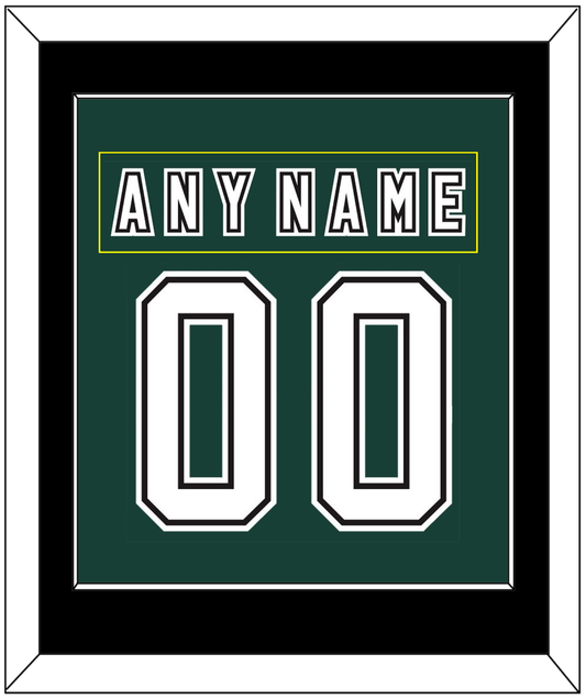 Michigan State Hockey Nameplate & Number (Back) Combined - Alternate Road Green (2006-2007) - Essential Tier 2