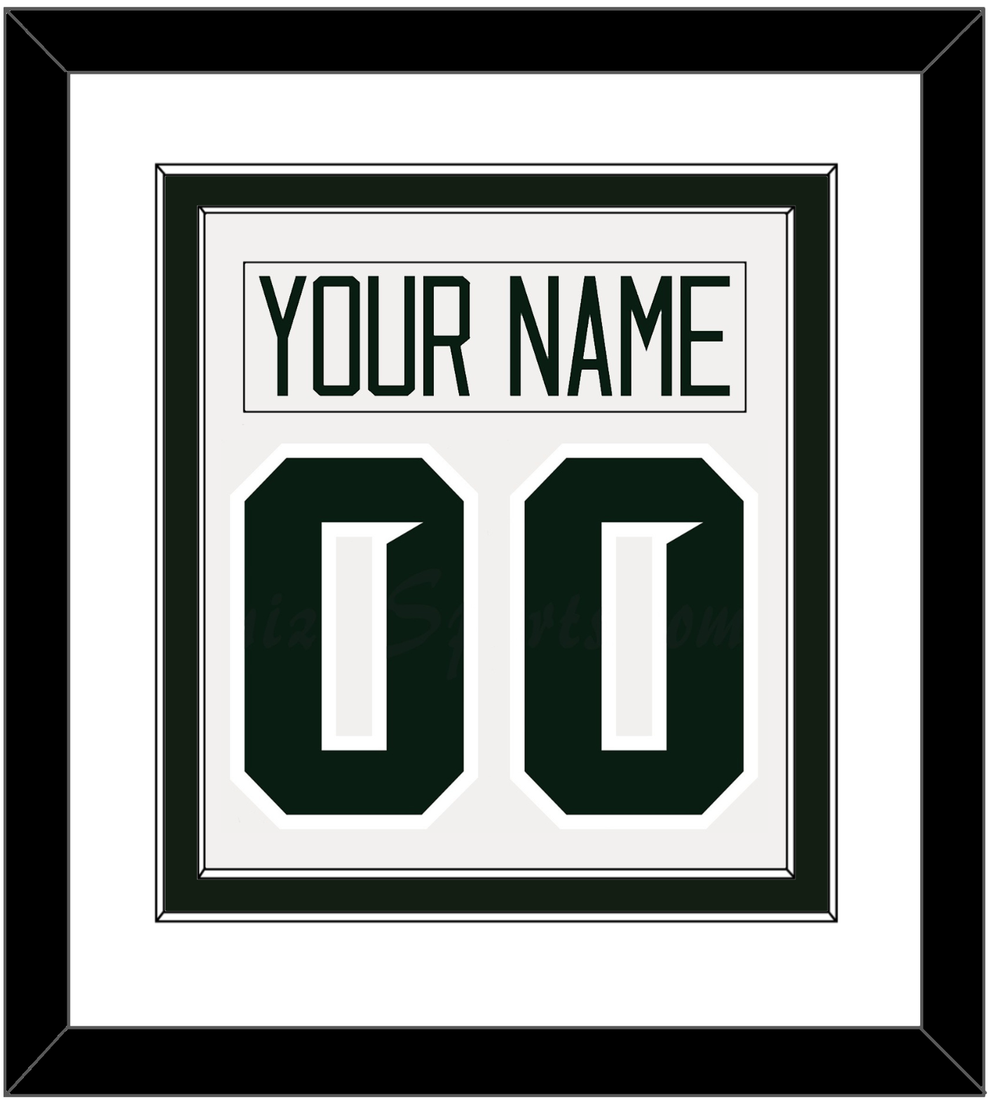 Michigan State Hockey Nameplate & Number (Back) Combined - Home White - Signature Tier 1