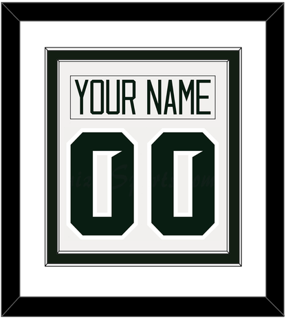 Michigan State Hockey Nameplate & Number (Back) Combined - Home White - Signature Tier 1