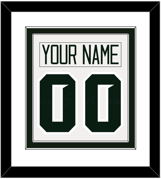 Michigan State Hockey Nameplate & Number (Back) Combined - Home White - Signature Tier 1