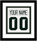 Michigan State Hockey Nameplate & Number (Back) Combined - Home White - Double Mat 1