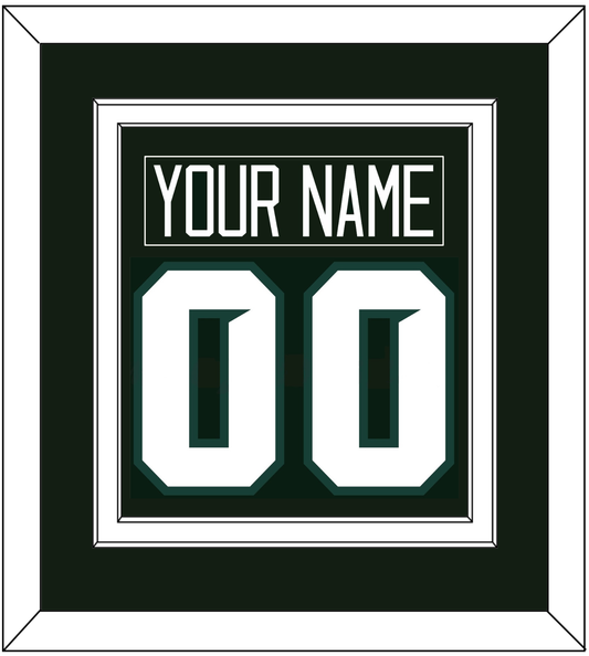 Michigan State Hockey Nameplate & Number (Back) Combined - Road Green - Signature Tier 1