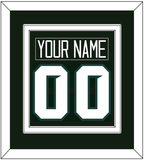 Michigan State Hockey Nameplate & Number (Back) Combined - Road Green - Double Mat 1