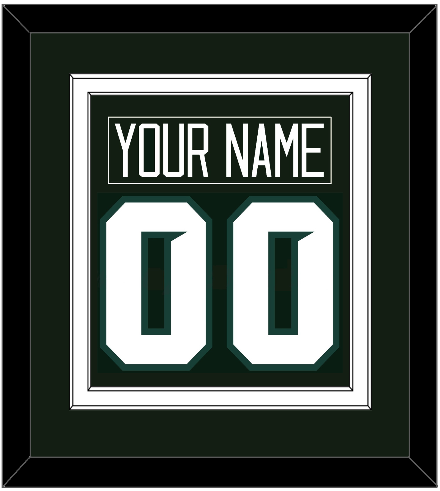 Michigan State Hockey Nameplate & Number (Back) Combined - Road Green - Signature Tier 1