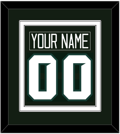 Michigan State Hockey Nameplate & Number (Back) Combined - Road Green - Signature Tier 1
