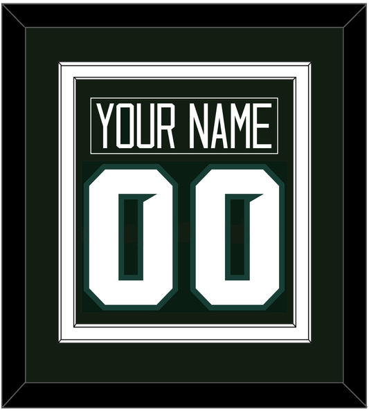 Michigan State Hockey Nameplate & Number (Back) Combined - Road Green - Signature Tier 1