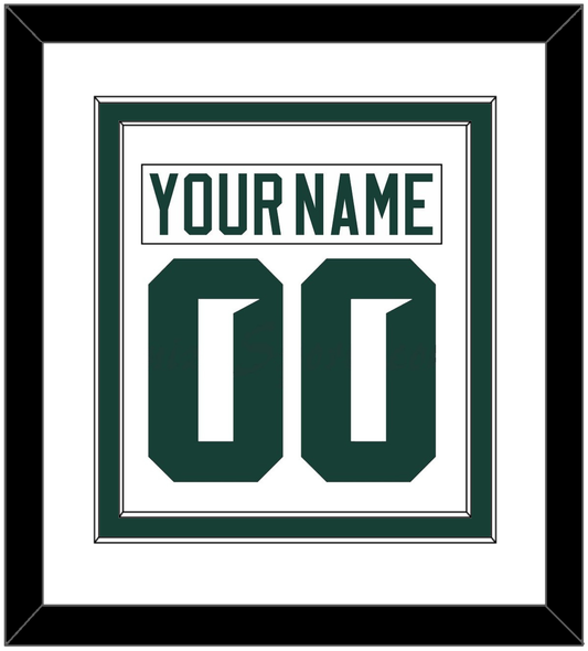 Michigan State Hockey Nameplate & Number (Back) Combined - Home White (2017-2019) - Signature Tier 1
