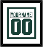 Michigan State Hockey Nameplate & Number (Back) Combined - Home White (2017-2019) - Double Mat 1