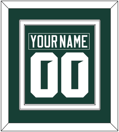 Michigan State Hockey Nameplate & Number (Back) Combined - Road Green (2017-2019) - Signature Tier 1