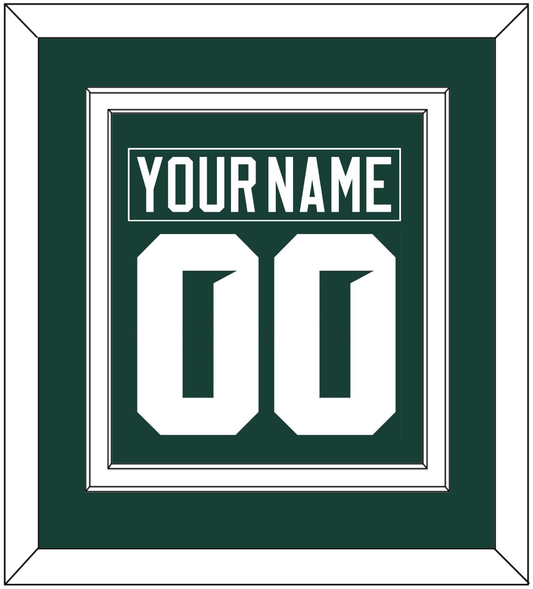 Michigan State Hockey Nameplate & Number (Back) Combined - Road Green (2017-2019) - Signature Tier 1