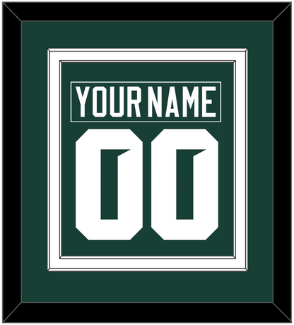 Michigan State Hockey Nameplate & Number (Back) Combined - Road Green (2017-2019) - Signature Tier 1