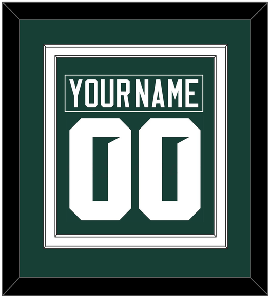 Michigan State Hockey Nameplate & Number (Back) Combined - Road Green (2017-2019) - Signature Tier 1