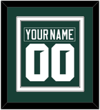 Michigan State Hockey Nameplate & Number (Back) Combined - Road Green (2017-2019) - Double Mat 1