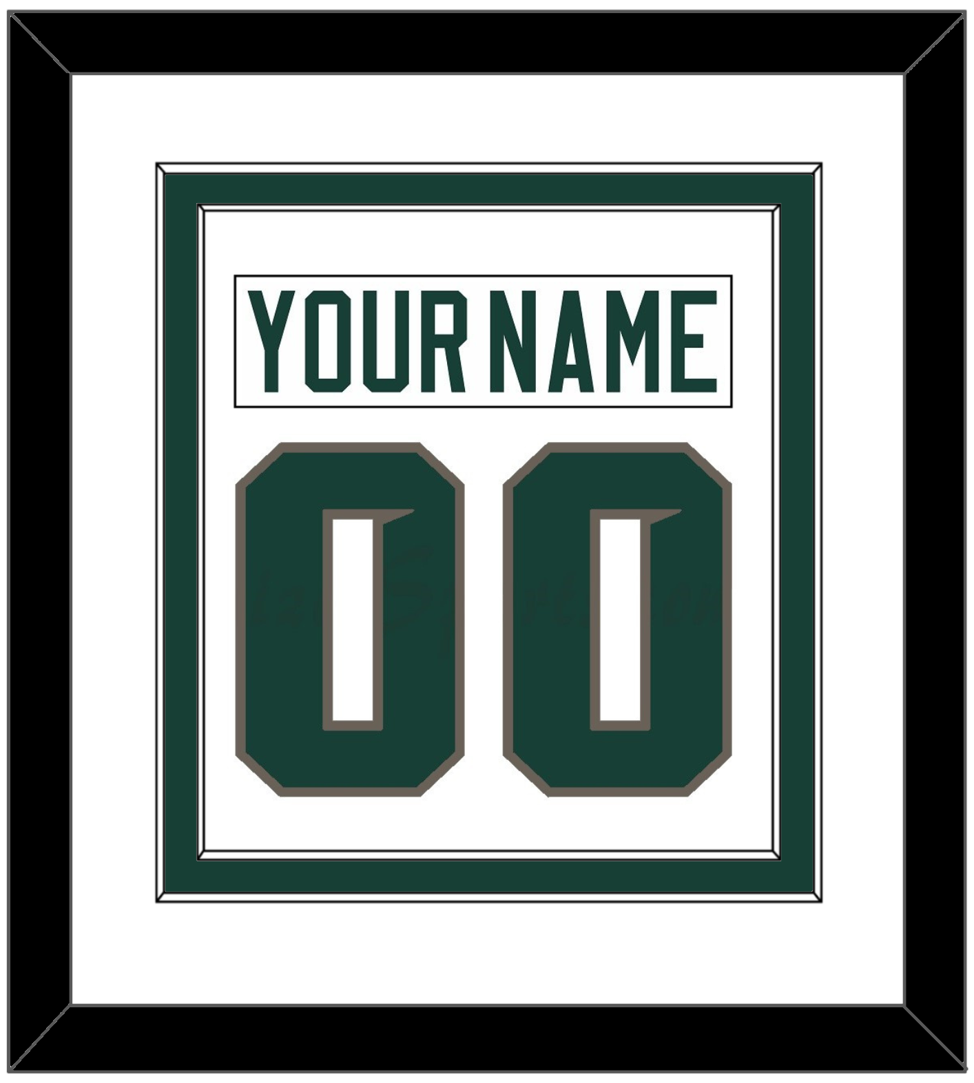 Michigan State Hockey Nameplate & Number (Back) Combined - Home White (2006-2007) - Signature Tier 1