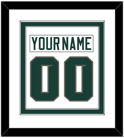 Michigan State Hockey Nameplate & Number (Back) Combined - Home White (2006-2007) - Signature Tier 1