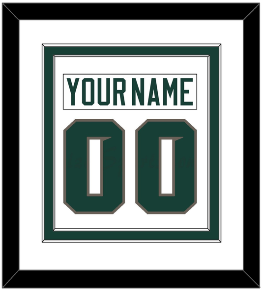 Michigan State Hockey Nameplate & Number (Back) Combined - Home White (2006-2007) - Signature Tier 1