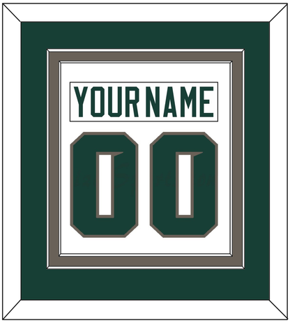 Michigan State Hockey Nameplate & Number (Back) Combined - Home White (2006-2007) - Signature Tier 2