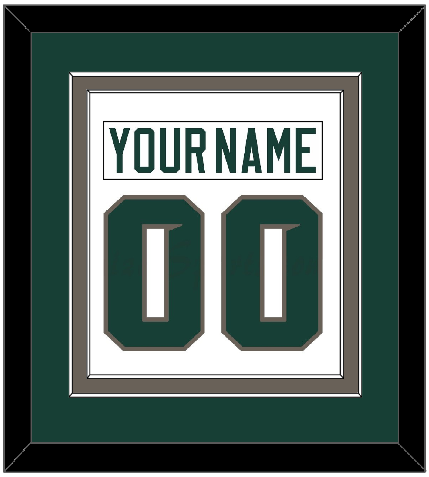 Michigan State Hockey Nameplate & Number (Back) Combined - Home White (2006-2007) - Signature Tier 2