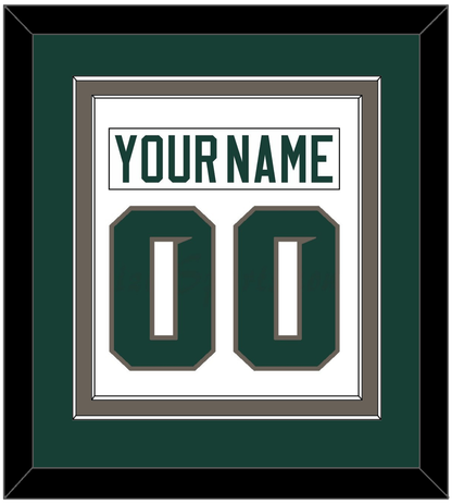 Michigan State Hockey Nameplate & Number (Back) Combined - Home White (2006-2007) - Signature Tier 2