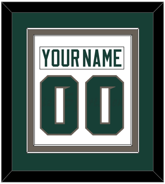 Michigan State Hockey Nameplate & Number (Back) Combined - Home White (2006-2007) - Signature Tier 2