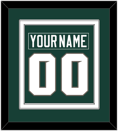 Michigan State Hockey Nameplate & Number (Back) Combined - Road Green (2006-2007) - Signature Tier 3