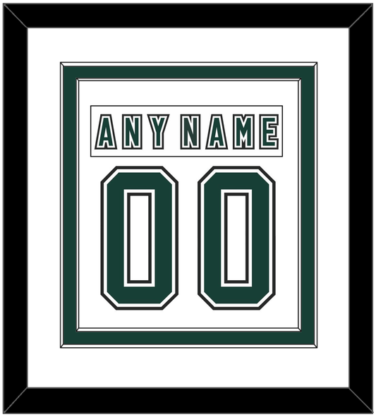 Michigan State Hockey Nameplate & Number (Back) Combined - Alternate Home White (2006-2007) - Signature Tier 1