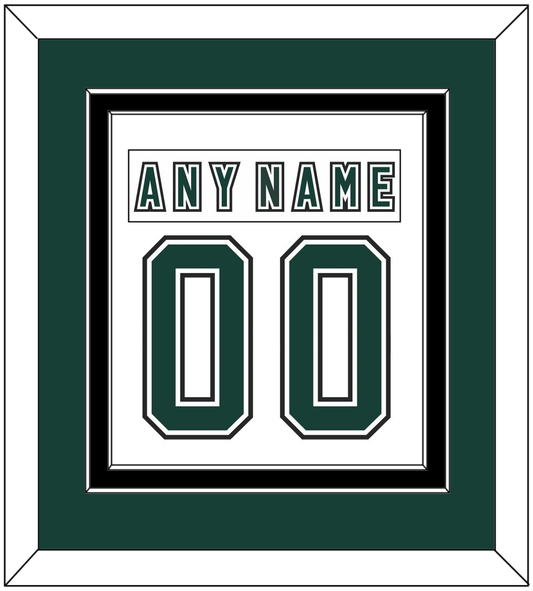 Michigan State Hockey Nameplate & Number (Back) Combined - Alternate Home White (2006-2007) - Signature Tier 2