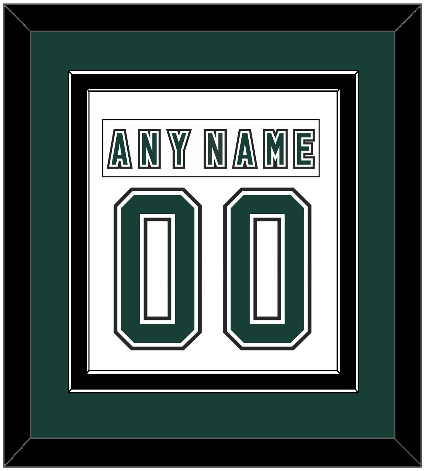 Michigan State Hockey Nameplate & Number (Back) Combined - Alternate Home White (2006-2007) - Signature Tier 2