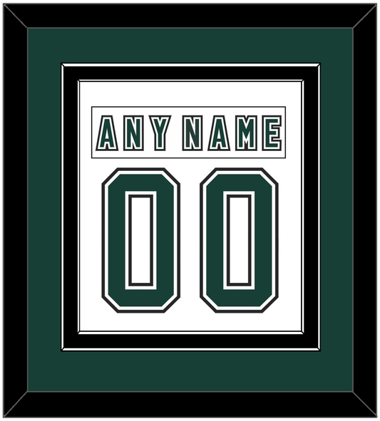 Michigan State Hockey Nameplate & Number (Back) Combined - Alternate Home White (2006-2007) - Signature Tier 2