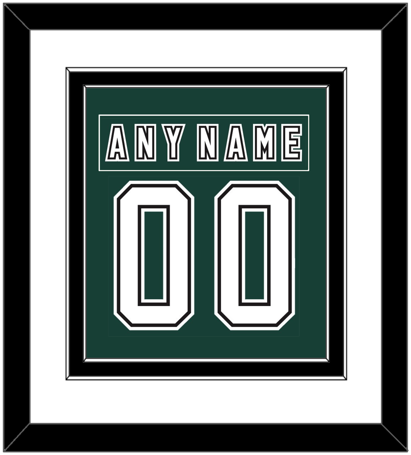 Michigan State Hockey Nameplate & Number (Back) Combined - Alternate Road Green (2006-2007) - Signature Tier 1