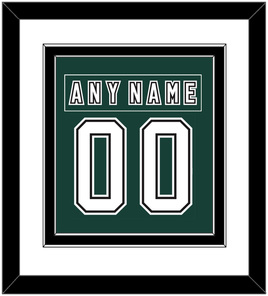 Michigan State Hockey Nameplate & Number (Back) Combined - Alternate Road Green (2006-2007) - Signature Tier 1