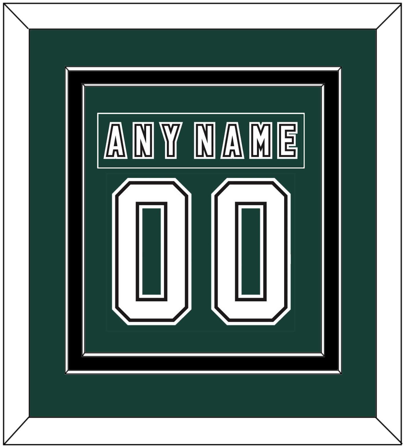 Michigan State Hockey Nameplate & Number (Back) Combined - Alternate Road Green (2006-2007) - Signature Tier 2